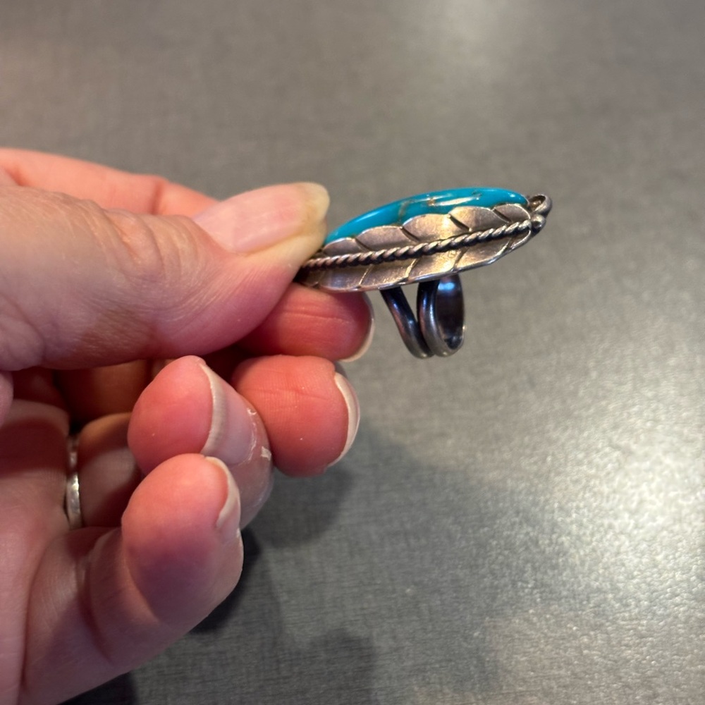 Turquoise Silver Ring - image 4